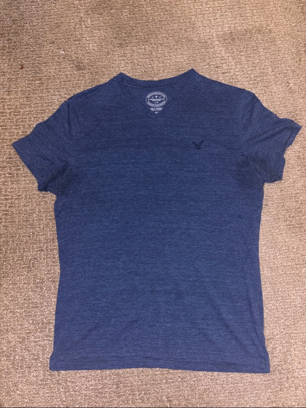 American Eagle Outfitters Men’s Blue V-Neck Tee